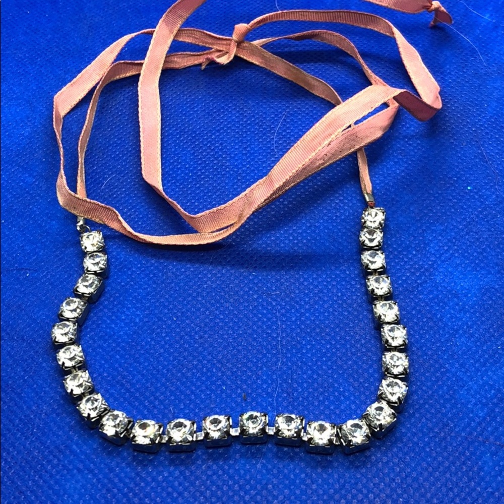 Clear colored square stone necklace